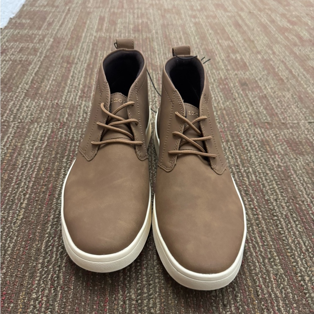 Brown Chukka Boots with Minimalist Design and Rubber Sole